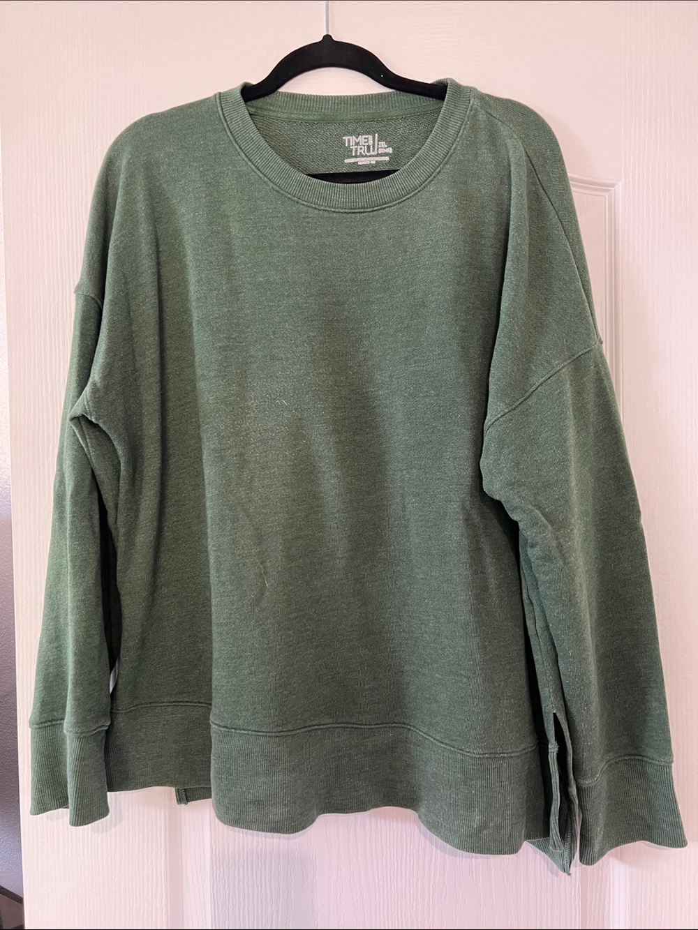 Time and Tru Olive Crewneck Sweatshirt